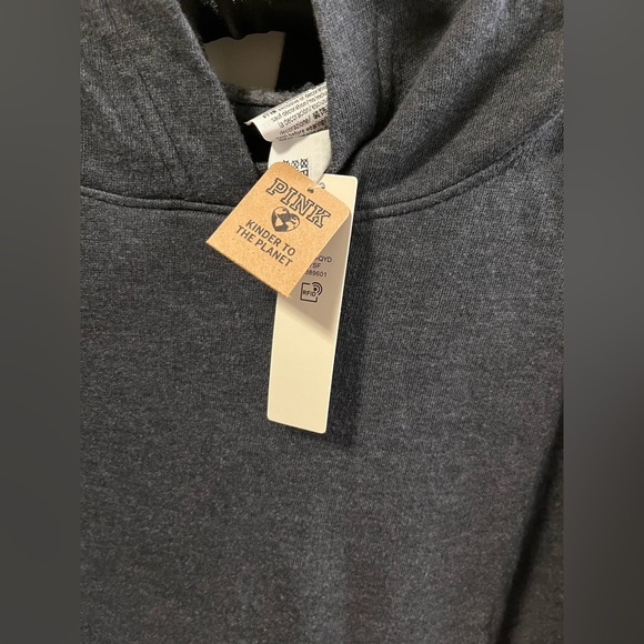 Victoria’s Secret PINK “Campus Charcoal Dip Dye” Tie-Dye Hooded Sweatshirt XXL - Picture 6 of 15